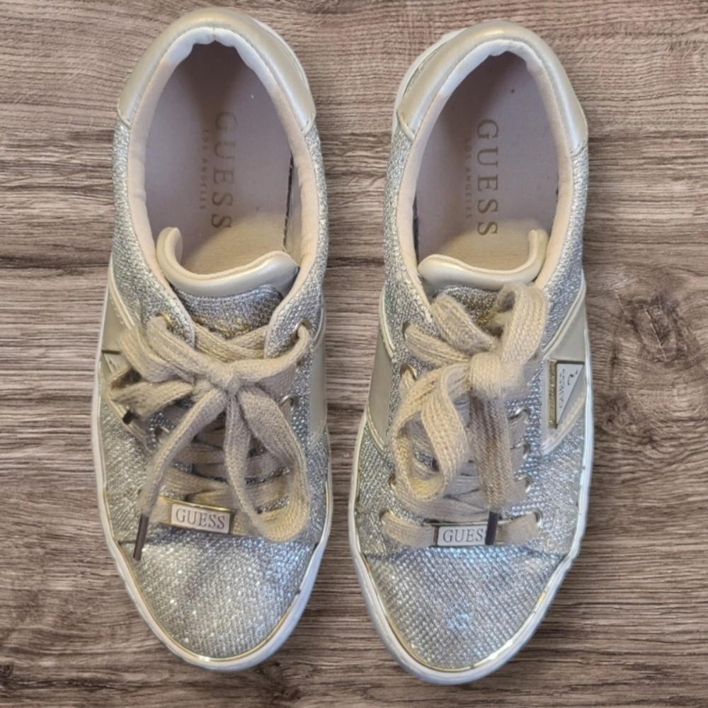 Womens Gold Bling Sneakers Sz 6